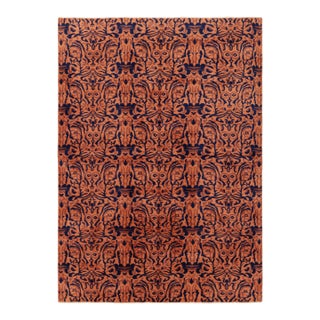 Vintage Zeki Müren Rug, Rust and Navy Blue All Over Patterns - Rug & Kilim For Sale