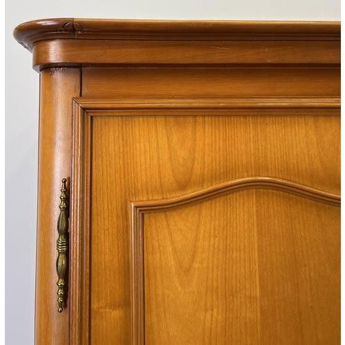 Vintage French Louis XVI Style Carved 3-Door Armoire For Sale - Image 3 of 12