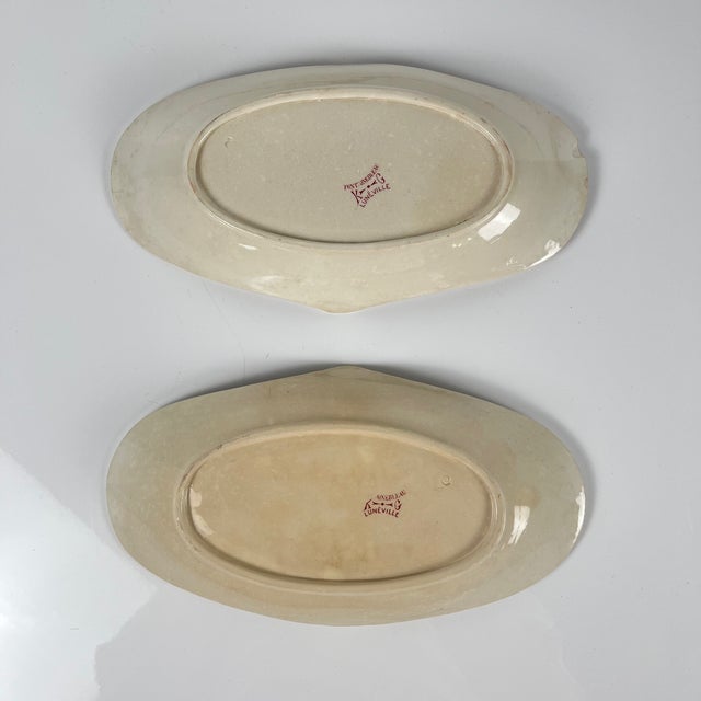 Oval Side-Handled Serving Dishes from KG Lunéville, Set of 2 For Sale - Image 4 of 11
