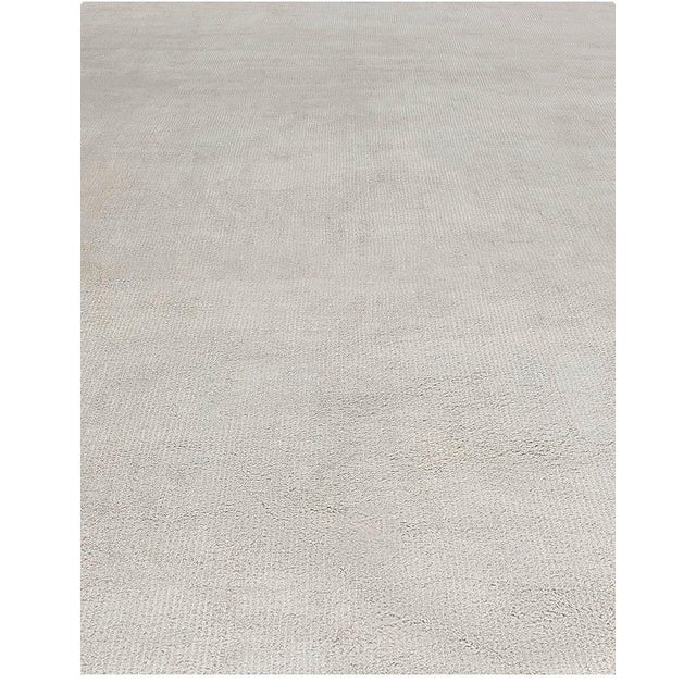Contemporary Striped Beige Handmade Wool and Silk Rug by Doris Leslie Blau For Sale - Image 4 of 7
