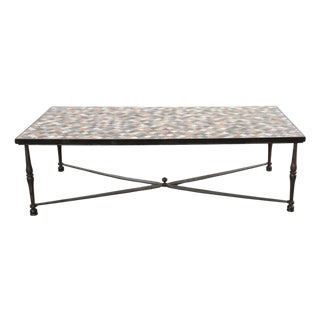 Monumental Italian Mosaic Marble Top Specimen Cocktail Table For Sale