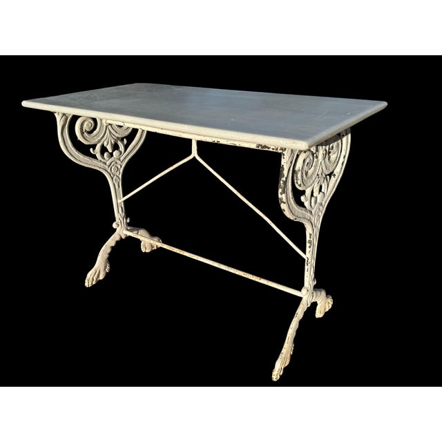 Antique French Cast Iron and Marble Bistro Table, 1900s For Sale - Image 3 of 18