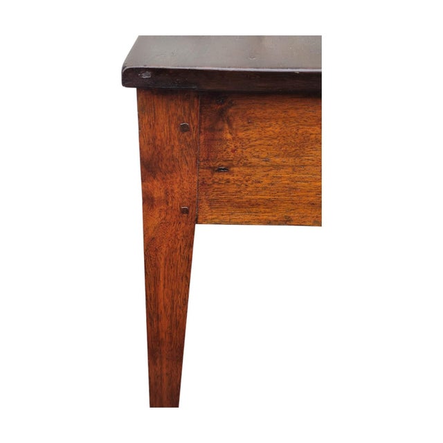 19th C Sheraton Walnut Side Table Pegged Tapered Legs New England Antique For Sale - Image 9 of 12