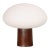 Vintage Mushroom Table Lamp With Frosted Glass Shade and Walnut Base by Laurel For Sale