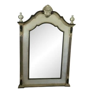 1970s Art Deco Black, Silver and Gold Mirror