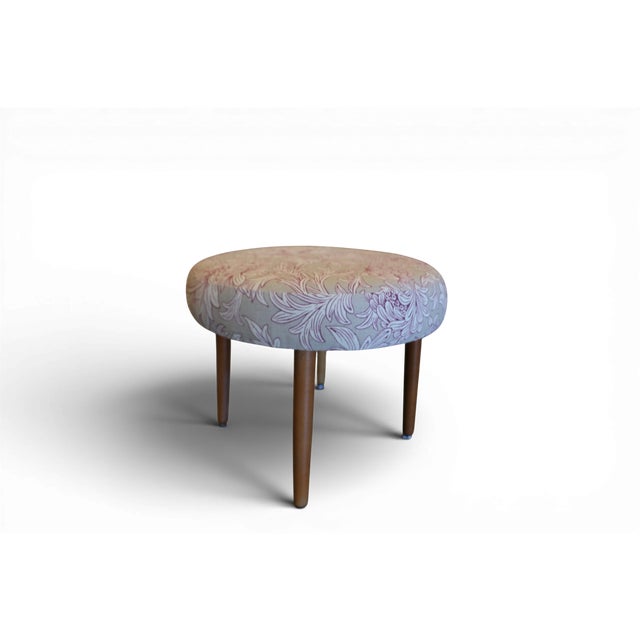 1970s Round Stool in Chrysanthemum Toile from Morris & Co, 1960s For Sale - Image 5 of 13