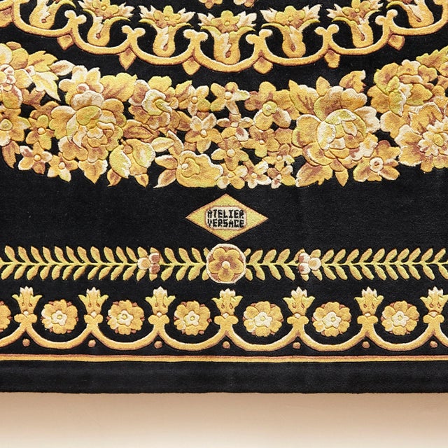 Baroque Black Gold Rug by Gianni Versace for Versace, 1980s For Sale - Image 3 of 18