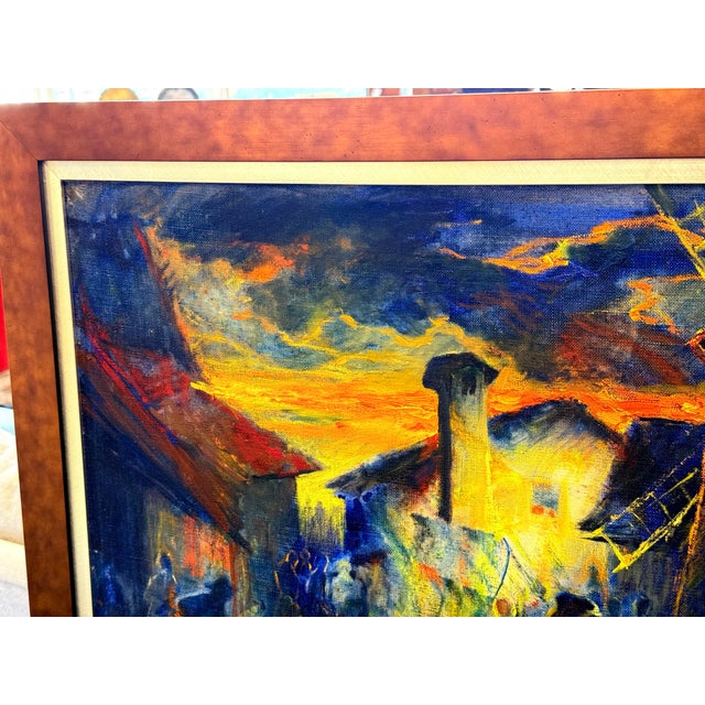 Rare Original Signed Emille Lindenfeld (Hungary 1905-1986) Oil Painting For Sale - Image 9 of 12