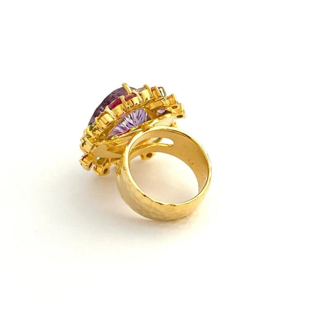 Not Yet Made - Made To Order Bochic Candy Cocktail Multi Gem Ring Set in 18k Gold & Silver Size 4 For Sale - Image 5 of 6