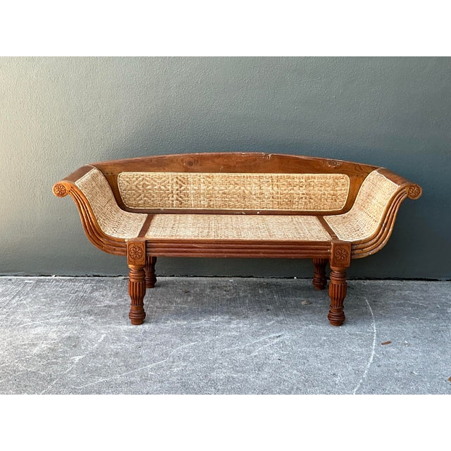 Vintage Anglo Indian Cane Settee For Sale - Image 11 of 12