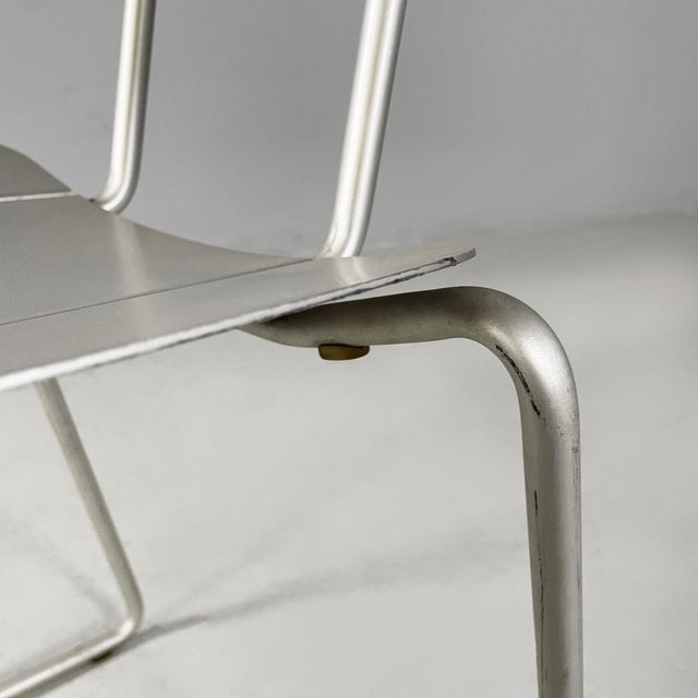 Italian Modern Aluminum Stackable Chairs by Tanzi, 1980s, Set of 4 For Sale - Image 13 of 18