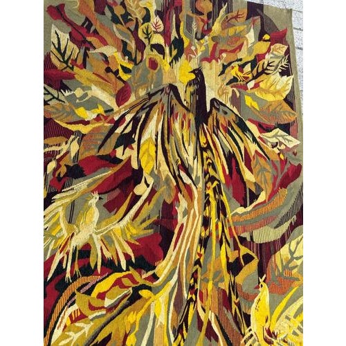 Textile Vintage Aubusson Tapestry with Herve Lelong Design, 1960s For Sale - Image 7 of 18