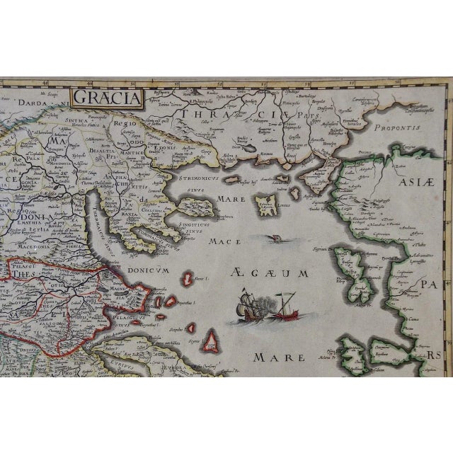 17th Century Greece, "Graeciae Antiquae"" A 17th Century Hand-colored Map by Sanson For Sale - Image 5 of 9