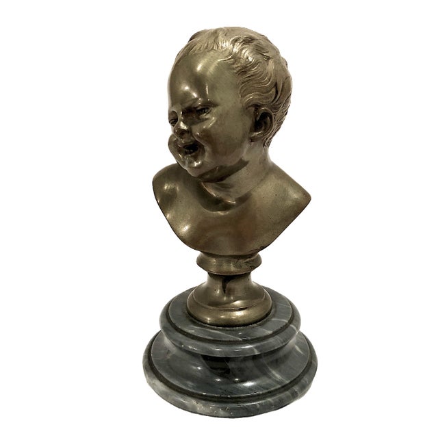 Pair of Late 19th-Century Bronze Busts After Jean-Antoine Houdon, “John Who Laughs, John Who Cries” For Sale - Image 12 of 14