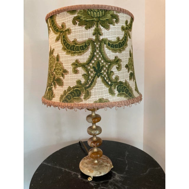 1970s Jade Lamp With Custom Shade For Sale - Image 4 of 13