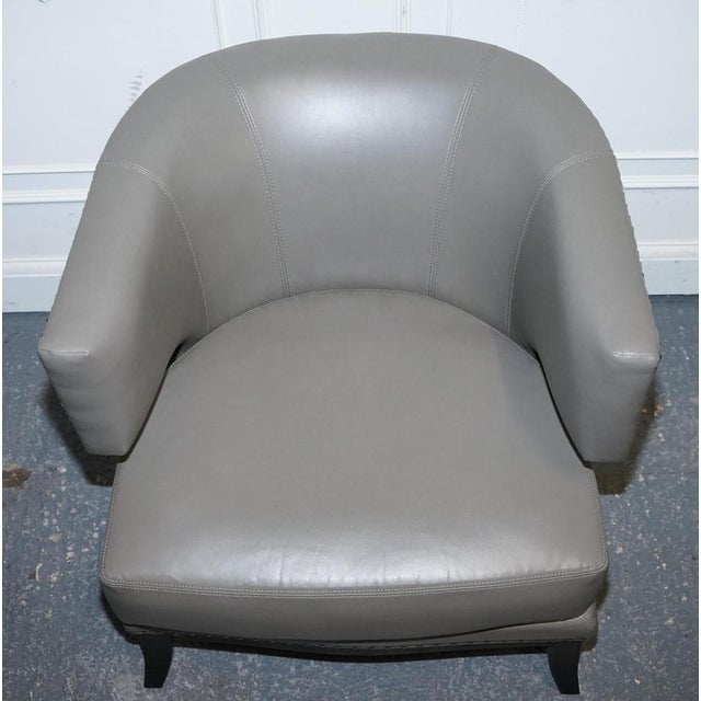 Round Back Armchairs in Grey Leather with Studs from Coach House, Set of 2 For Sale - Image 11 of 13