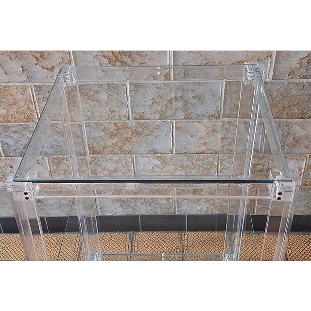 Vintage Italian Acrylic Glass and Glass Serving Trolley, 1980 For Sale - Image 11 of 15