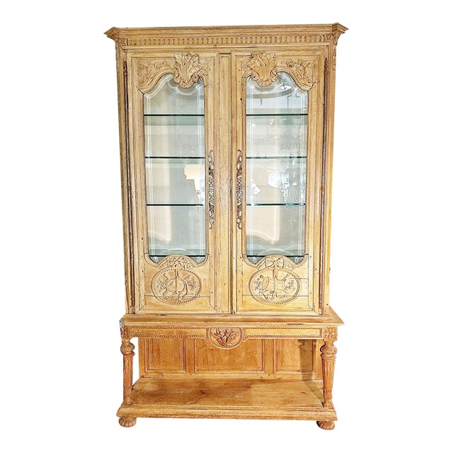 18th C. French Country Louis XVI Vitrine Biblioteque For Sale