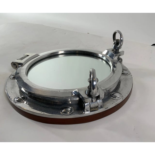 Silver Aluminum Ship's Porthole Mirror For Sale - Image 8 of 10