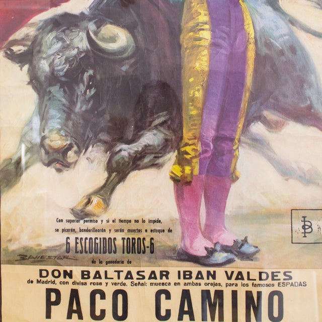 Vintage 1970’s Bullfighting Poster Framed in Acrylic From Spain | Chairish
