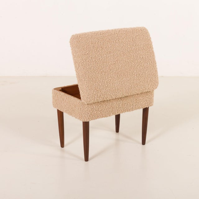 Beige Mid-Century Modern Danish Ottoman, 1960s For Sale - Image 8 of 15