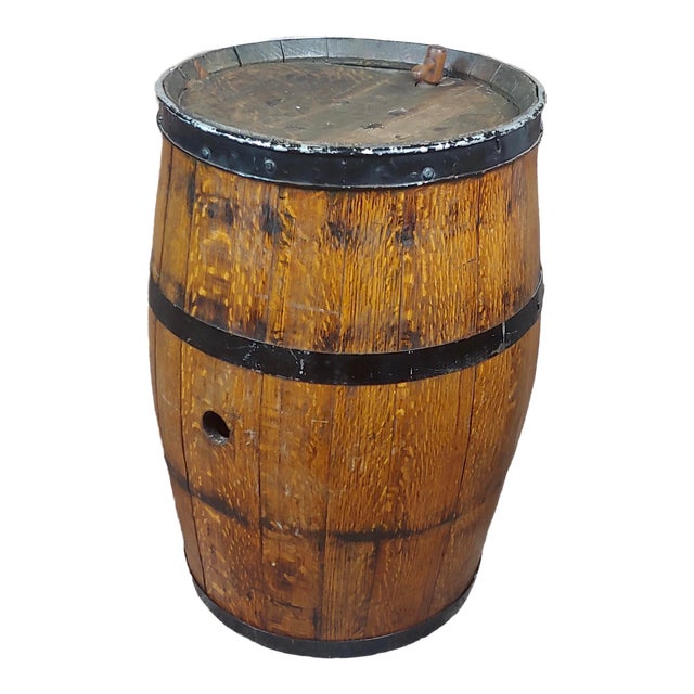 19th Century Antique Oak Wine Barrel Chairish