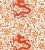 Sample - The House of Scalamandré Chi'En Dragon Linen Print Fabric, Persimmon For Sale