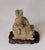 Early 20th C Chinese Carved Soapstone Seated Confucian Scholar Figure on Wood Stand – Collector's Find For Sale In Raleigh - Image 6 of 7