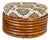 Vintage Stacked Rattan Ottoman in the Manner of Paul Frankl For Sale