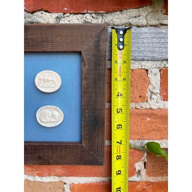 Sculpture Materials Italian Plaster Intaglios in Reclaimed Frame For Sale - Image 7 of 7