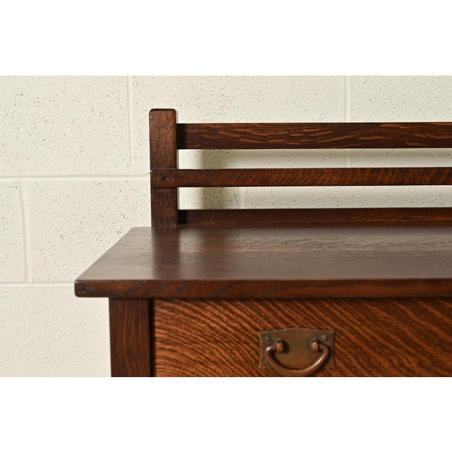 Gustav Stickley Antique Mission Oak Arts & Crafts Sideboard, Newly Refinished For Sale - Image 10 of 15