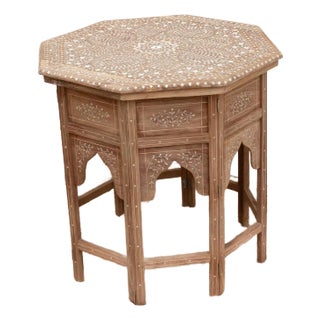 Royal Mandala Inlay Octagonal End Table For Sale