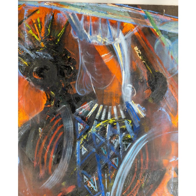1960's Mid-Century Modern American Abstract Oil Painting, Signed For Sale In New York - Image 6 of 12