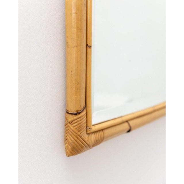 Wood Wall Mirror in Bamboo, Italy, 1940s For Sale - Image 7 of 11