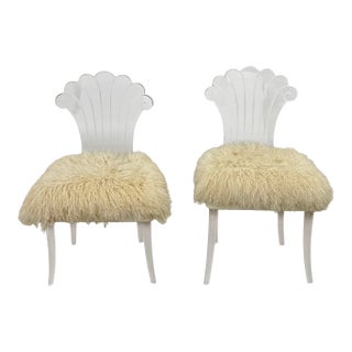 1940s Attributed to Elsie De Wolfe Lucite Vanity Chair For Sale