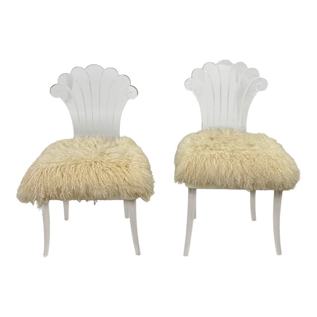 1940s Attributed to Elsie De Wolfe Lucite Vanity Chair For Sale