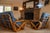 Mid 20th Century Six Strand Pretzel Full Set - 3-Seat Sofa, Two Chairs, Ottoman For Sale - Image 5 of 18