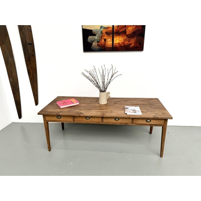 Vintage Farmhouse Table in Beech and Pine, 1950s For Sale - Image 17 of 18