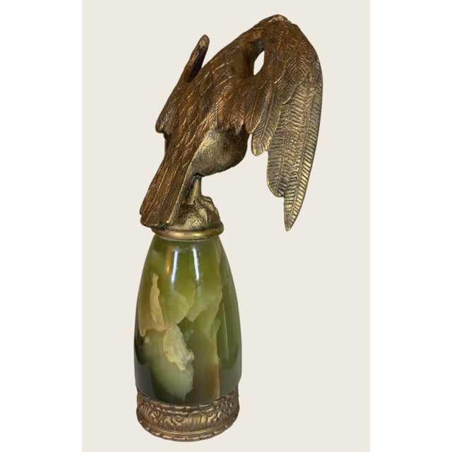 Late 19th Century Original Federal Civil War Flag Pole Topper on Onyx Presentation Stand-Patriotic For Sale In Philadelphia - Image 6 of 9