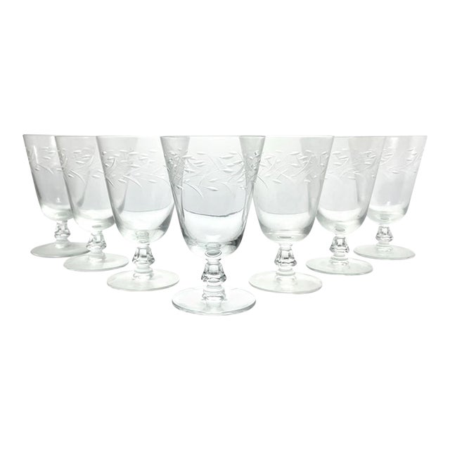 1950s American Fostoria “Bridal Wreath” Juice Glasses - Set of 7 For Sale