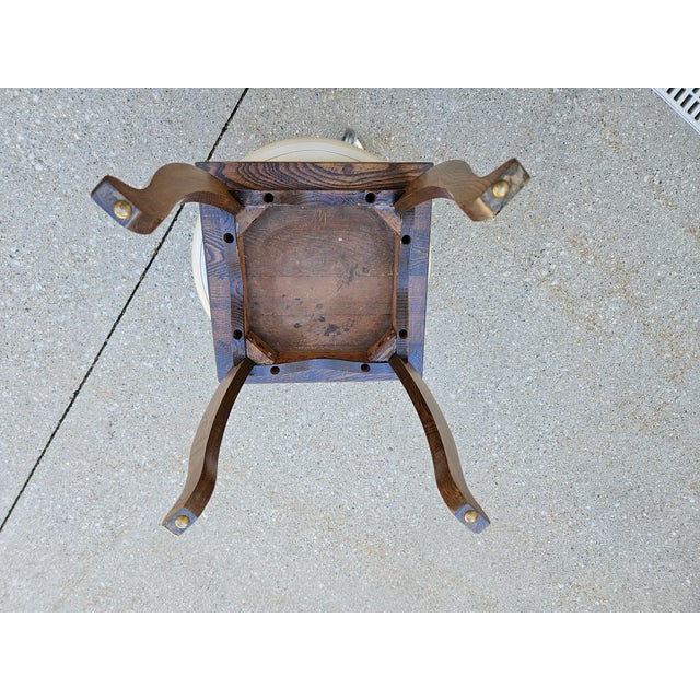 Vintage Square Oak Plant Stand or Small Side Table For Sale - Image 4 of 6