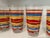 1970s Vintage Fiesta Drinking Glasses and Two Water or Iced Tea Glasses - Red, Yellow and Blue Stripes With Fiesta Mark on Front Panel - Set of 6 For Sale - Image 5 of 11