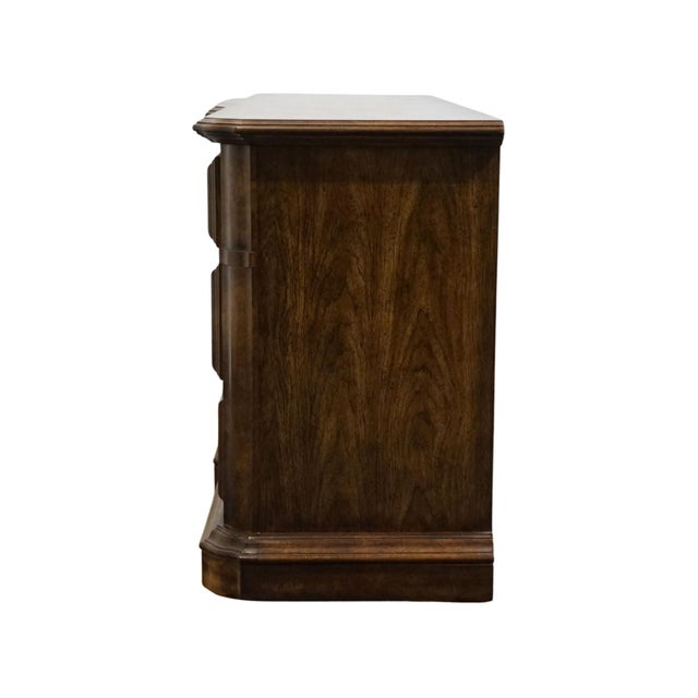 Stanley Furniture Solid Walnut Italian Provincial 74" Triple Door Dresser For Sale - Image 14 of 15