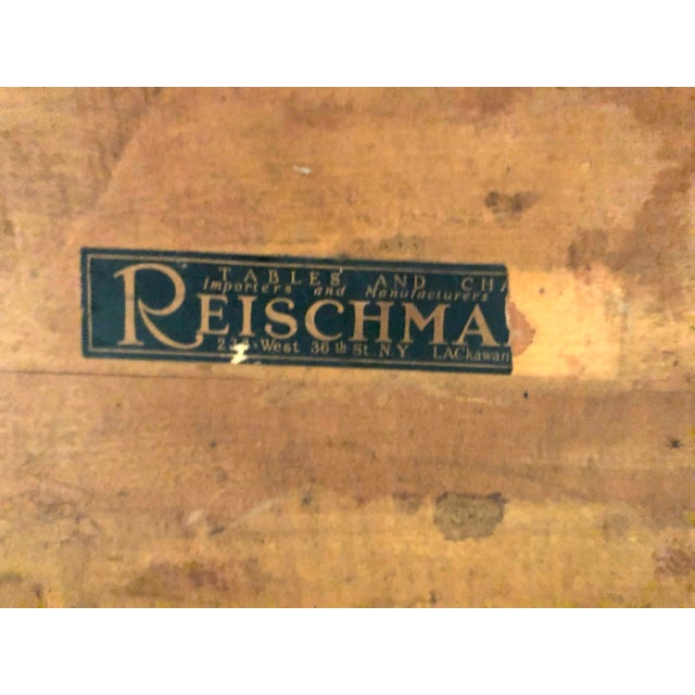 American Antique Early 20th Century Reischmann Colonial Revival Maple Library Table (C. 1910–1920) For Sale - Image 3 of 12