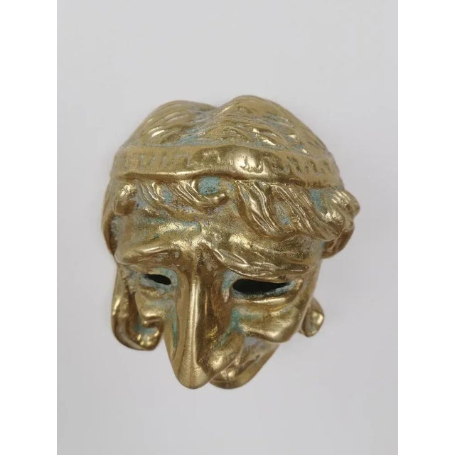 Copper Mid-Century Handcrafted Masks Depicting the Comedy and Tragedy of Greek Theatre, Set of 2 For Sale - Image 8 of 15