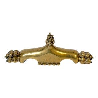 Antique English Brass and Iron Fire Stop Paperweight Signed CSJ - Circa 1850 For Sale