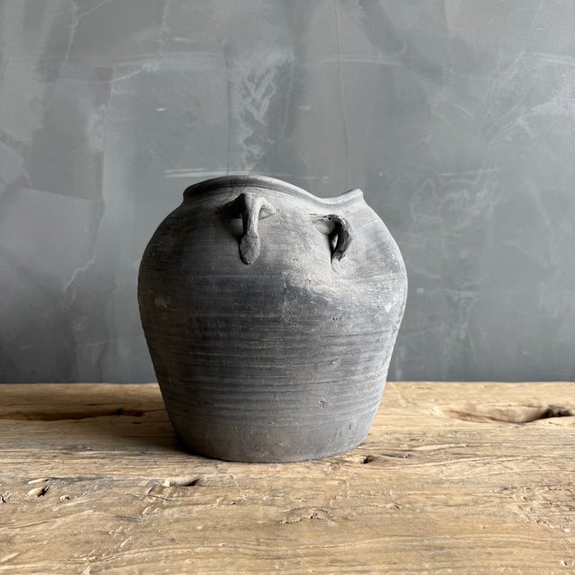 Gray Vintage Style Matte Oil Pottery #F74 For Sale - Image 8 of 13