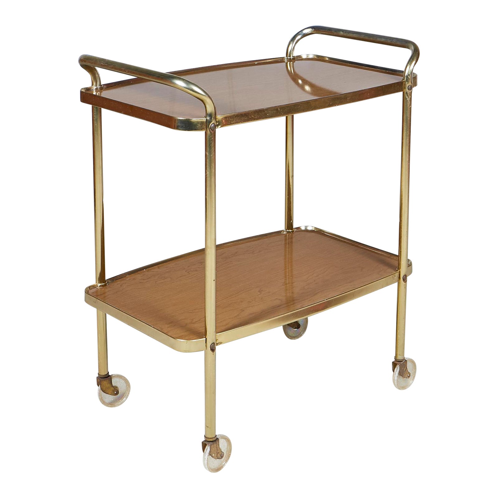 1960s Laminated TwoShelf Rolling Serving Cart Chairish