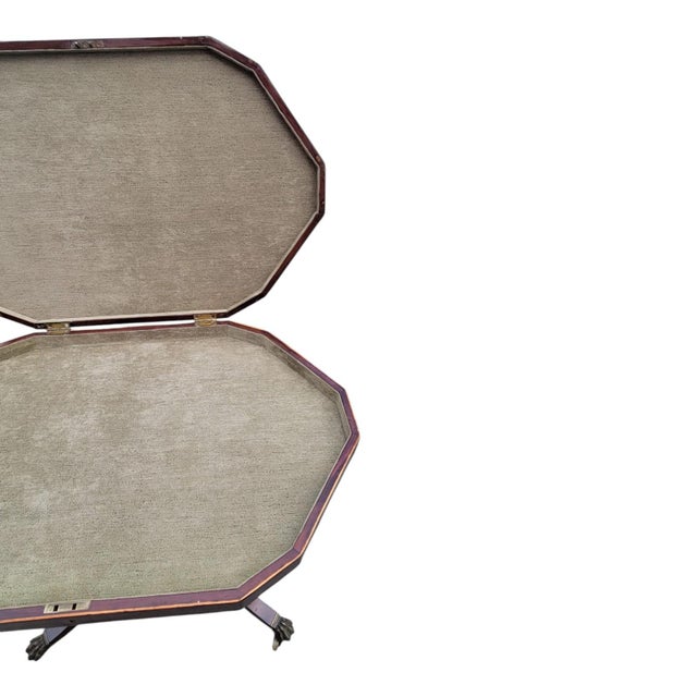 19th C English Regency Mahogany Inlaid Jewelry Display Work Table For Sale - Image 12 of 18