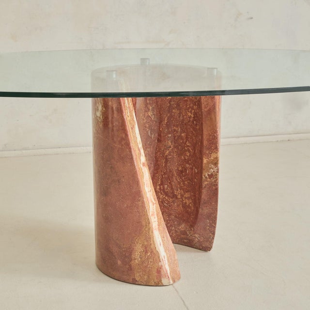 Italian Red Marble Oval Dining Table, 1970s For Sale - Image 11 of 11